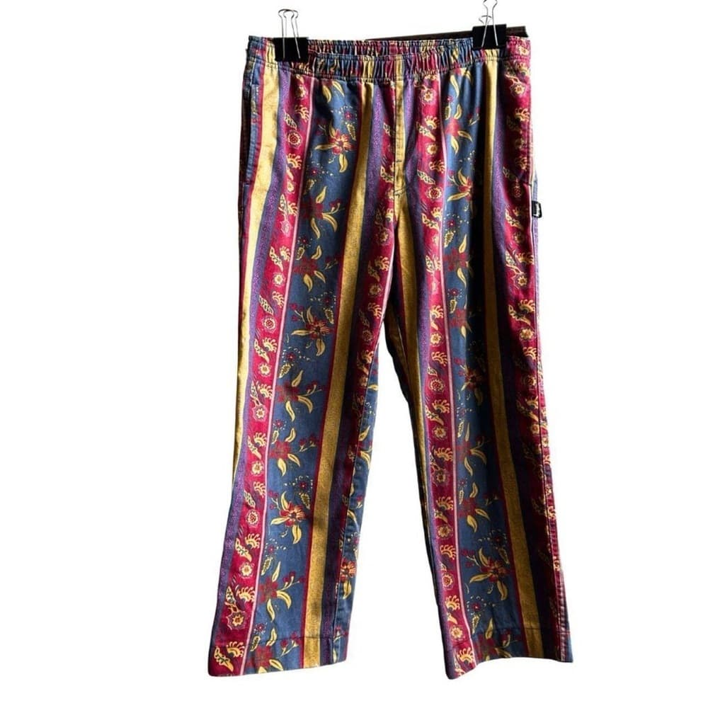 Stüssy Fleur Stripe Beach Pants || Size Small - Thumbnail 2