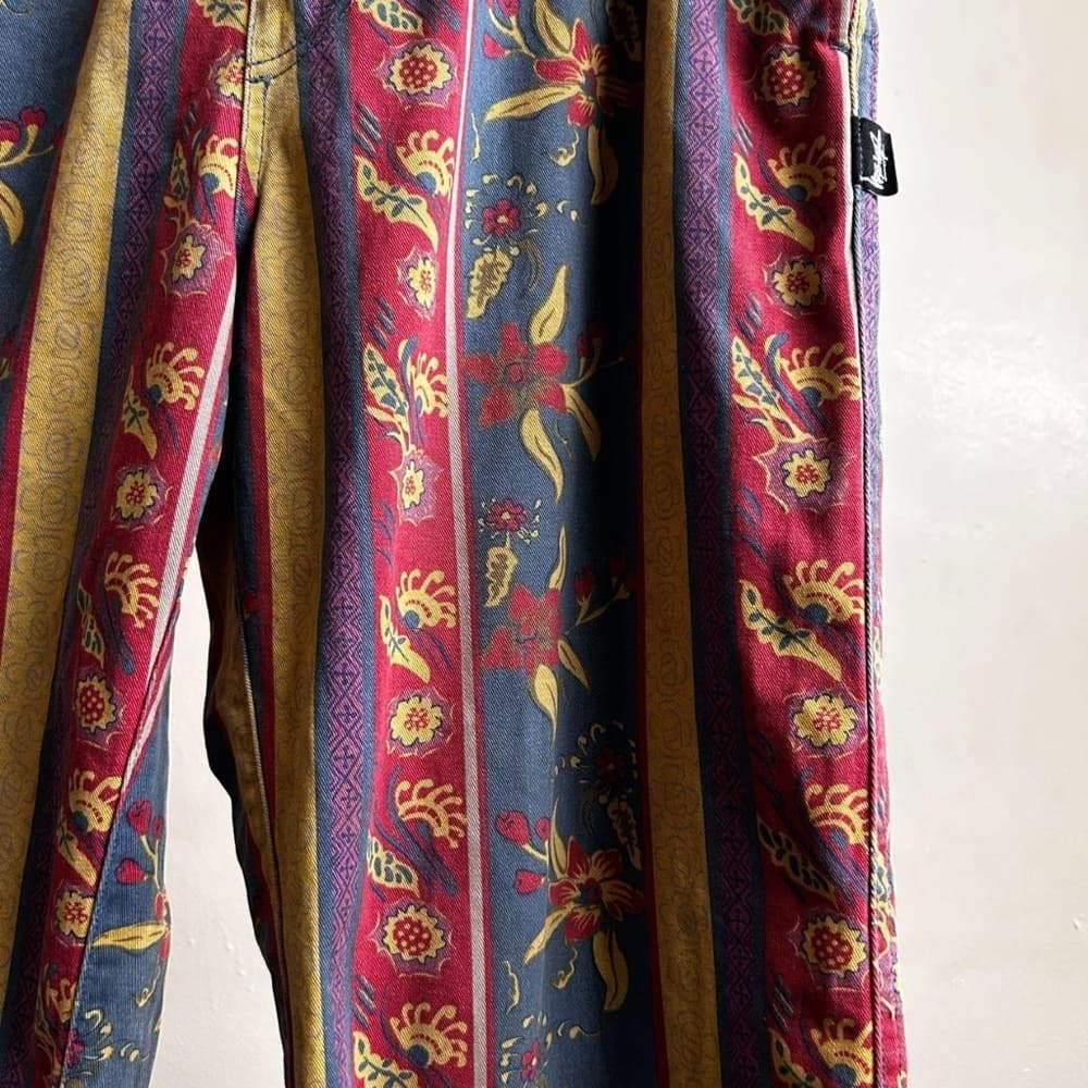 Stüssy Fleur Stripe Beach Pants || Size Small - Thumbnail 5