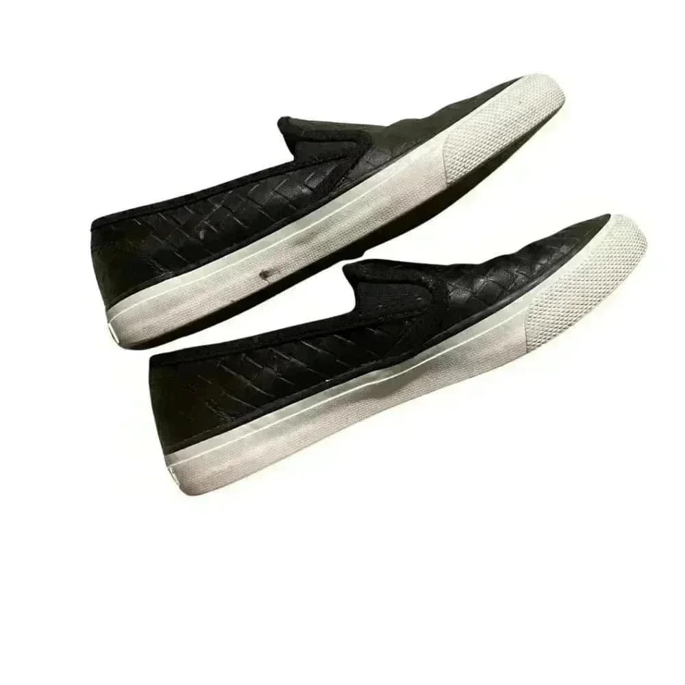Black Seaside Emboss Weave Slip On Leather Sneakers || Sperry || Size US 6.5 - Thumbnail 3