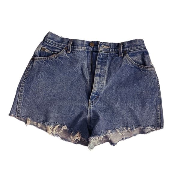 Lee Jeans Vintage Blue Denim Shorts with Frayed Hem || |Size 12 - Thumbnail 4