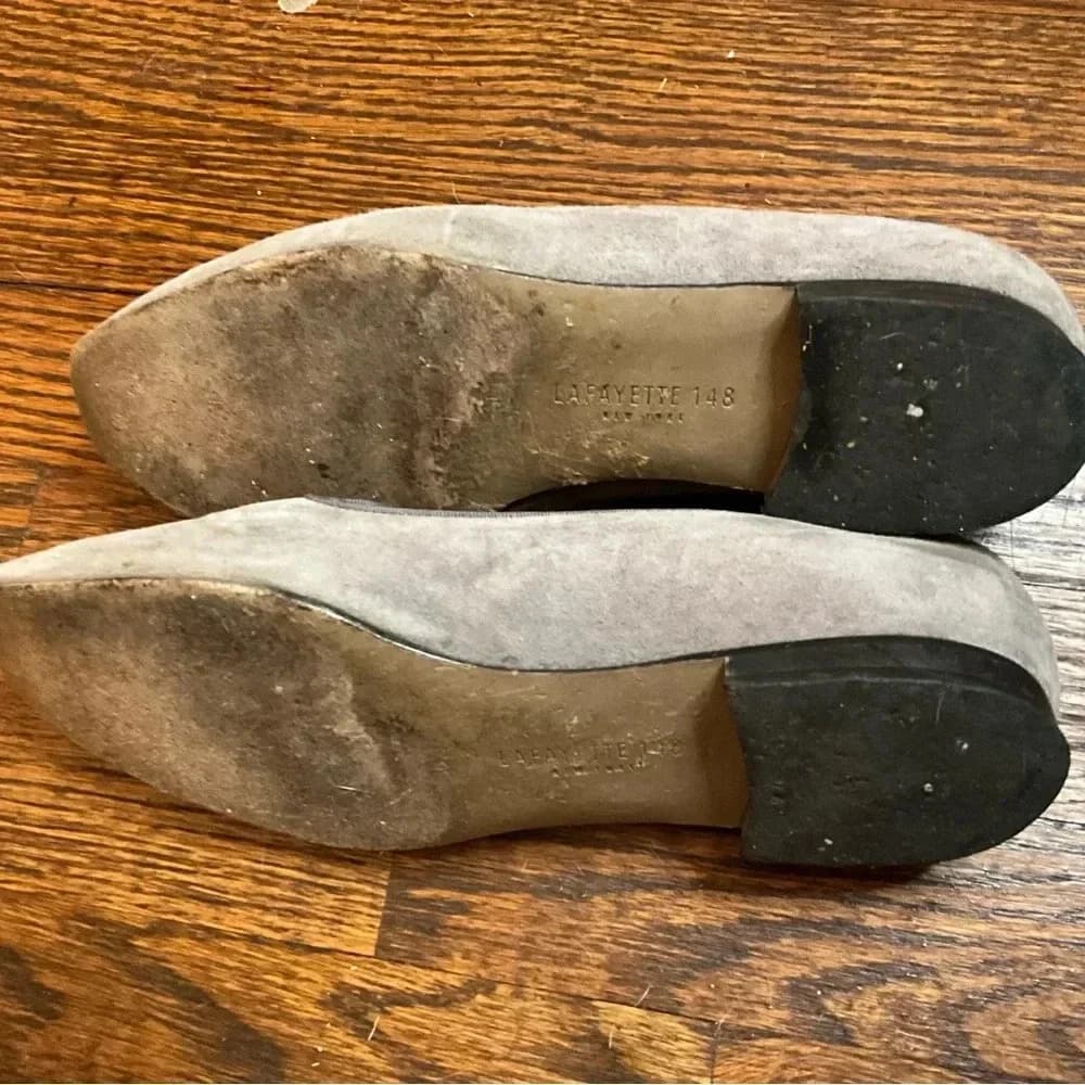 Lafayette 148 New York 'Siena' Grey suede loafer - Thumbnail 2