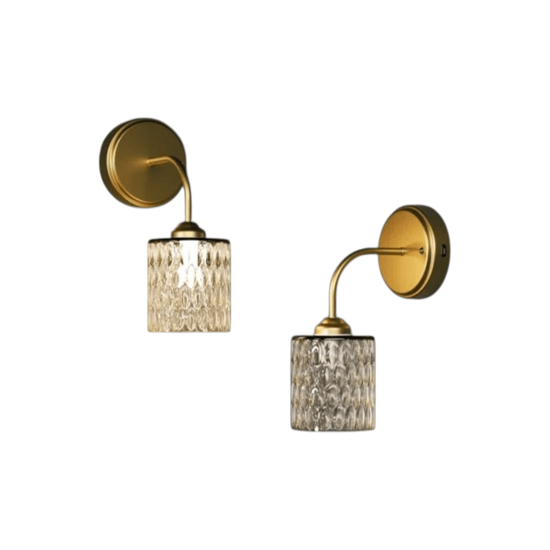 Breakwater Bay 2-Pack Rechargeable Gold Wall Sconce With Hammered Glass Shade, Dimmable LED Cordless Wall Lights With Remote - Thumbnail 2