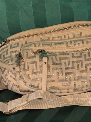 Steve Madden White Logo Pattern Crossbody Bag w/Coin Purse - Thumbnail 4