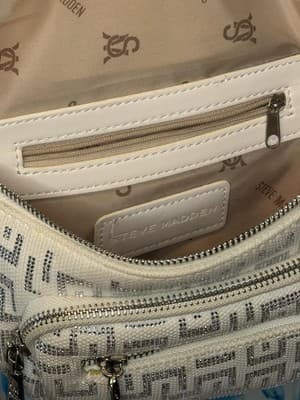 Steve Madden White Logo Pattern Crossbody Bag w/Coin Purse - Thumbnail 7