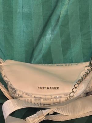 Steve Madden White Logo Pattern Crossbody Bag w/Coin Purse - Thumbnail 2