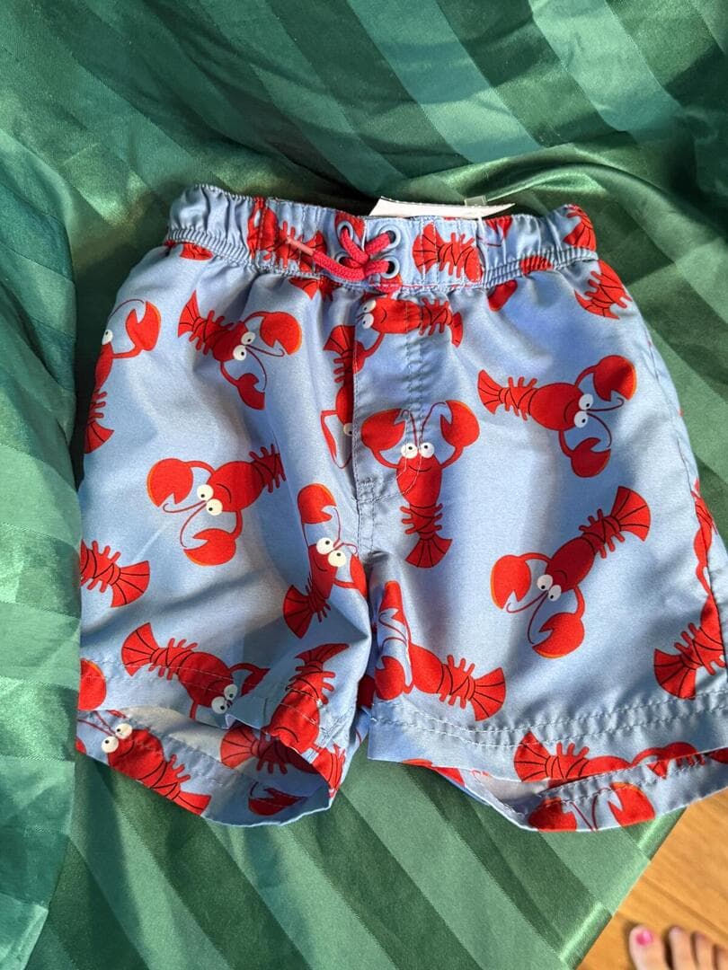 Little Me Toddler Swim Shorts with Lobster Print - 18M