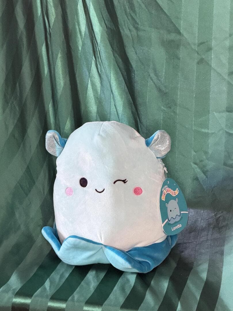 Squishmallow Lorena Dumbo Octopus Plush - Blue and White