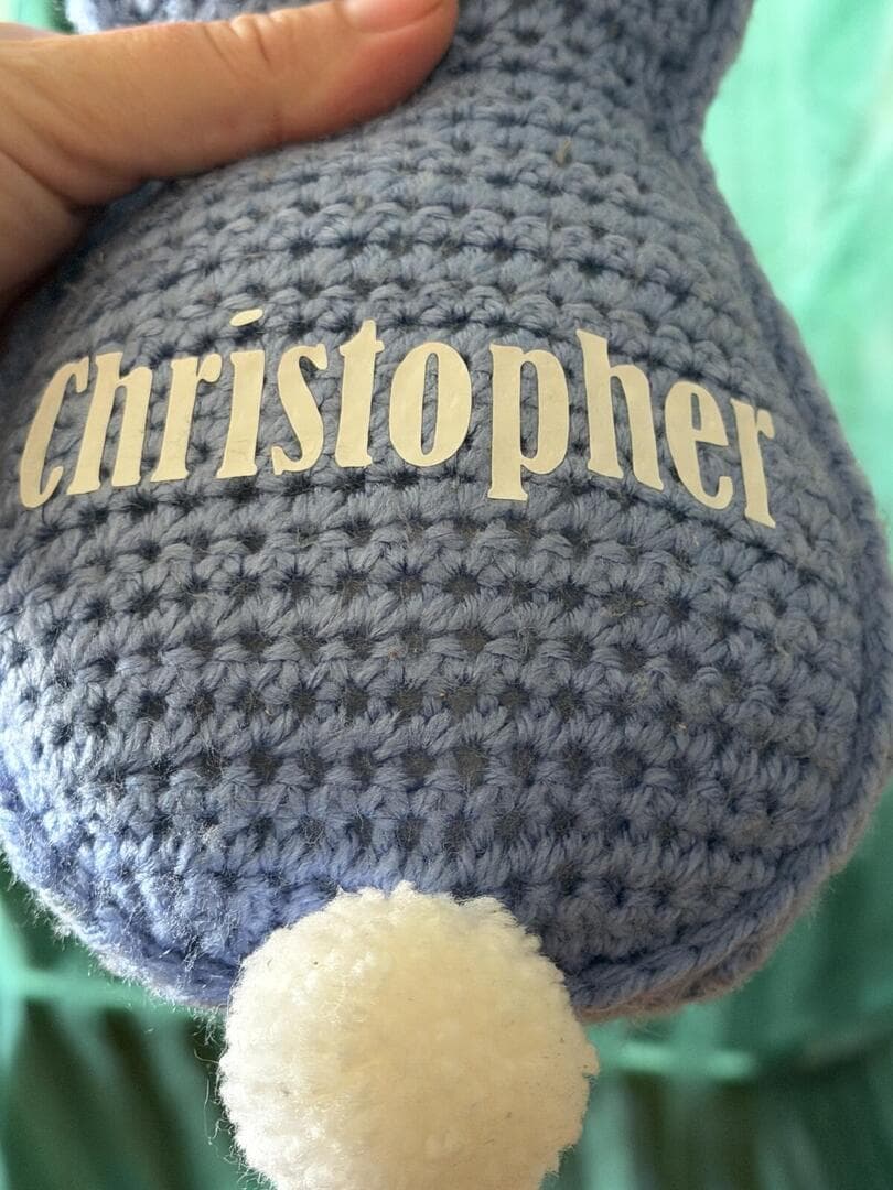 Handmade Crocheted Bunny Plush - Light Blue
