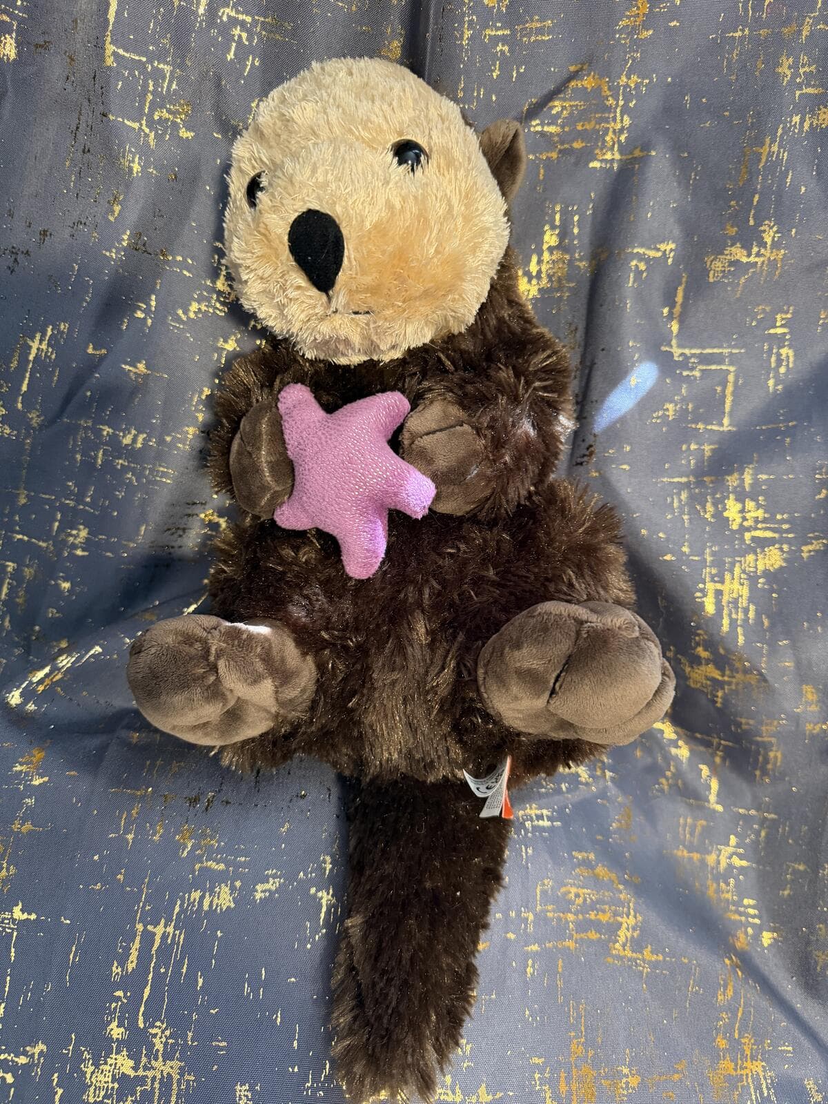 Wild Republic Otter Plush with Pink Starfish