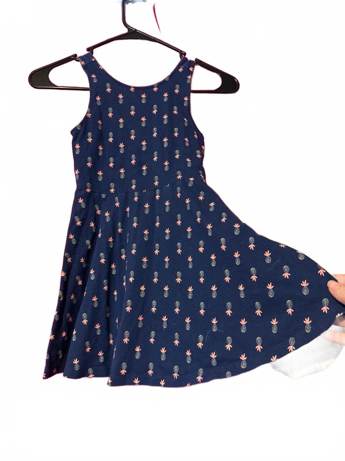 Old Navy Girls Navy Blue Pineapple Print Dress Size 6-7