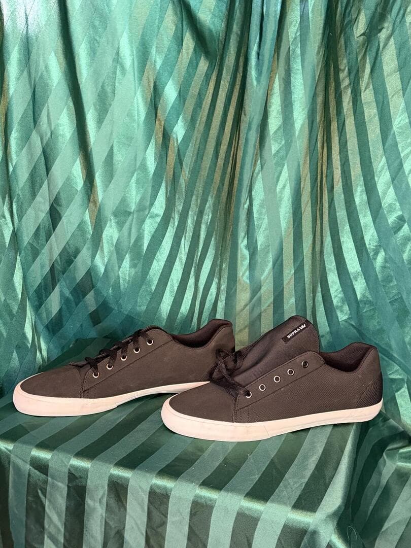 New Supra Low-Top Skate Sneakers Black/White Size 13