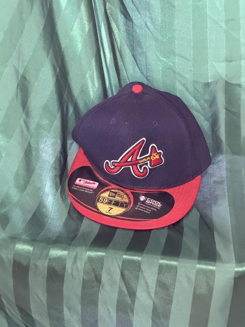 New Era 59FIFTY Atlanta Braves Fitted Baseball Cap - Navy/Cr
