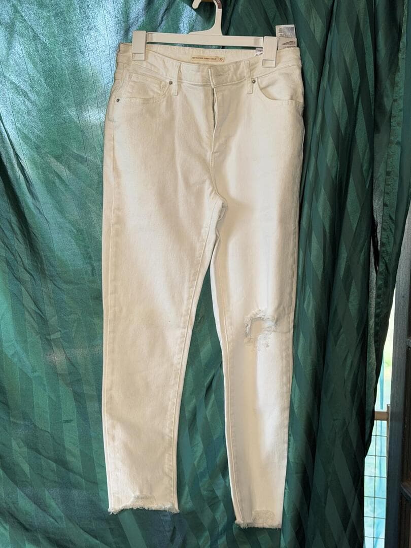 Levi's High-Rise Skinny Ankle Jeans White Size 30 WaterLess
