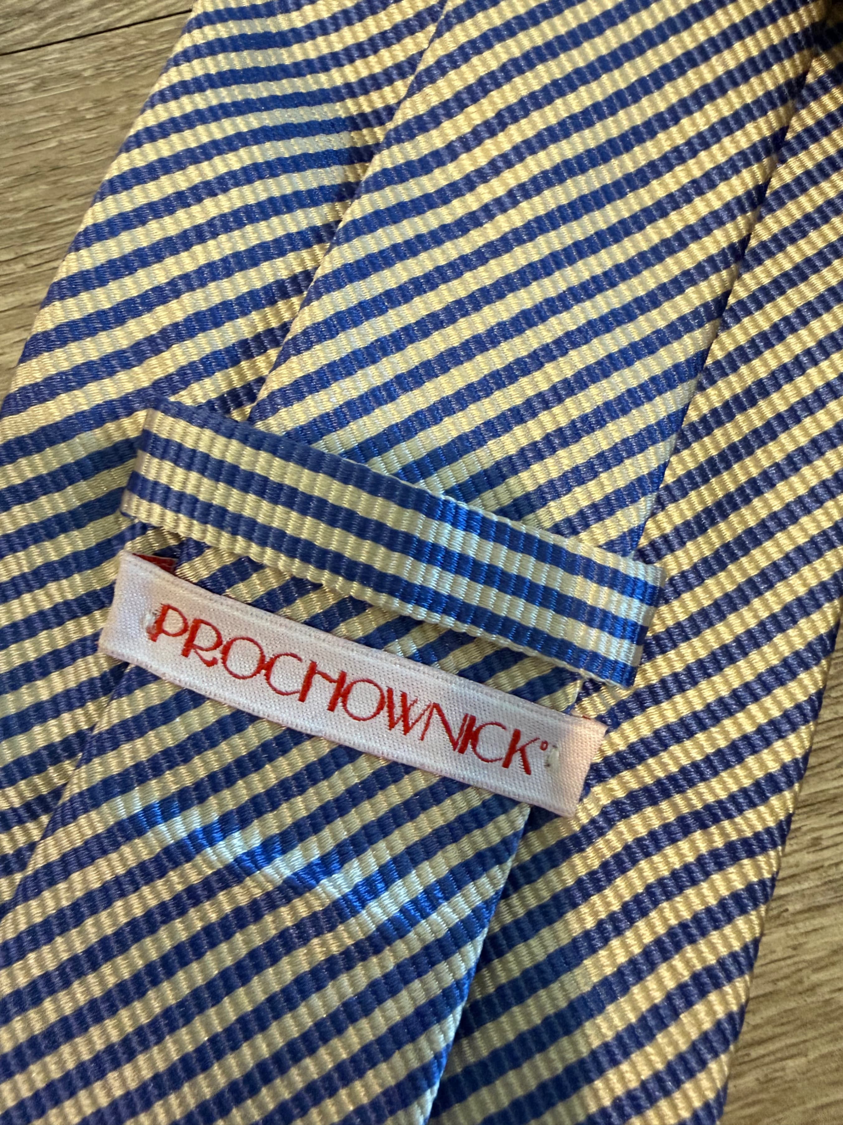 Prochownick Blue Striped Silk Tie - Thumbnail 2
