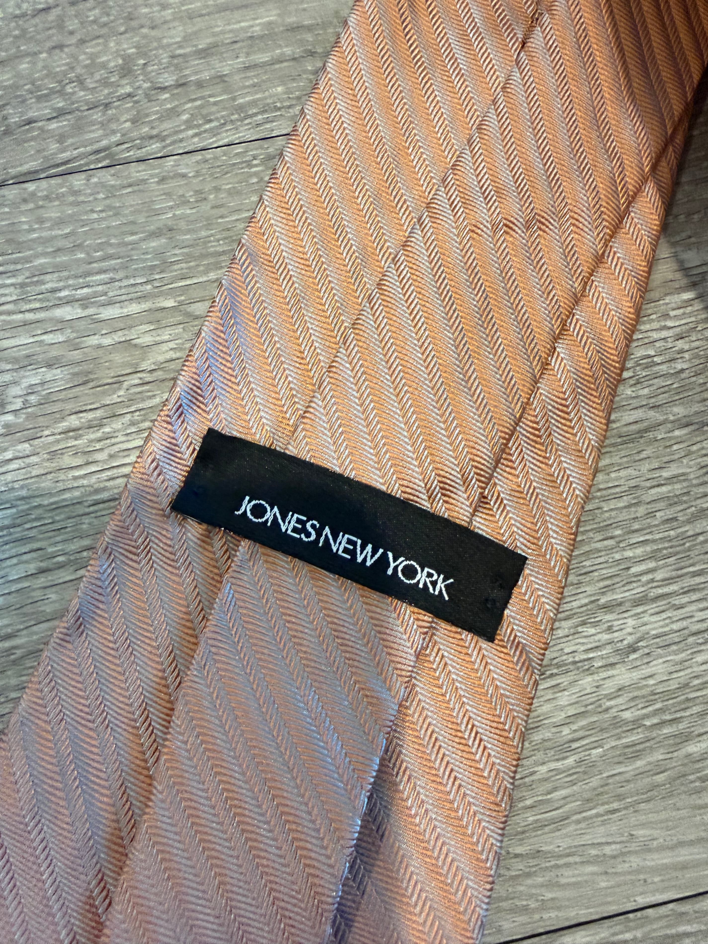 Jones New York Orange Herringbone Tie - Thumbnail 2