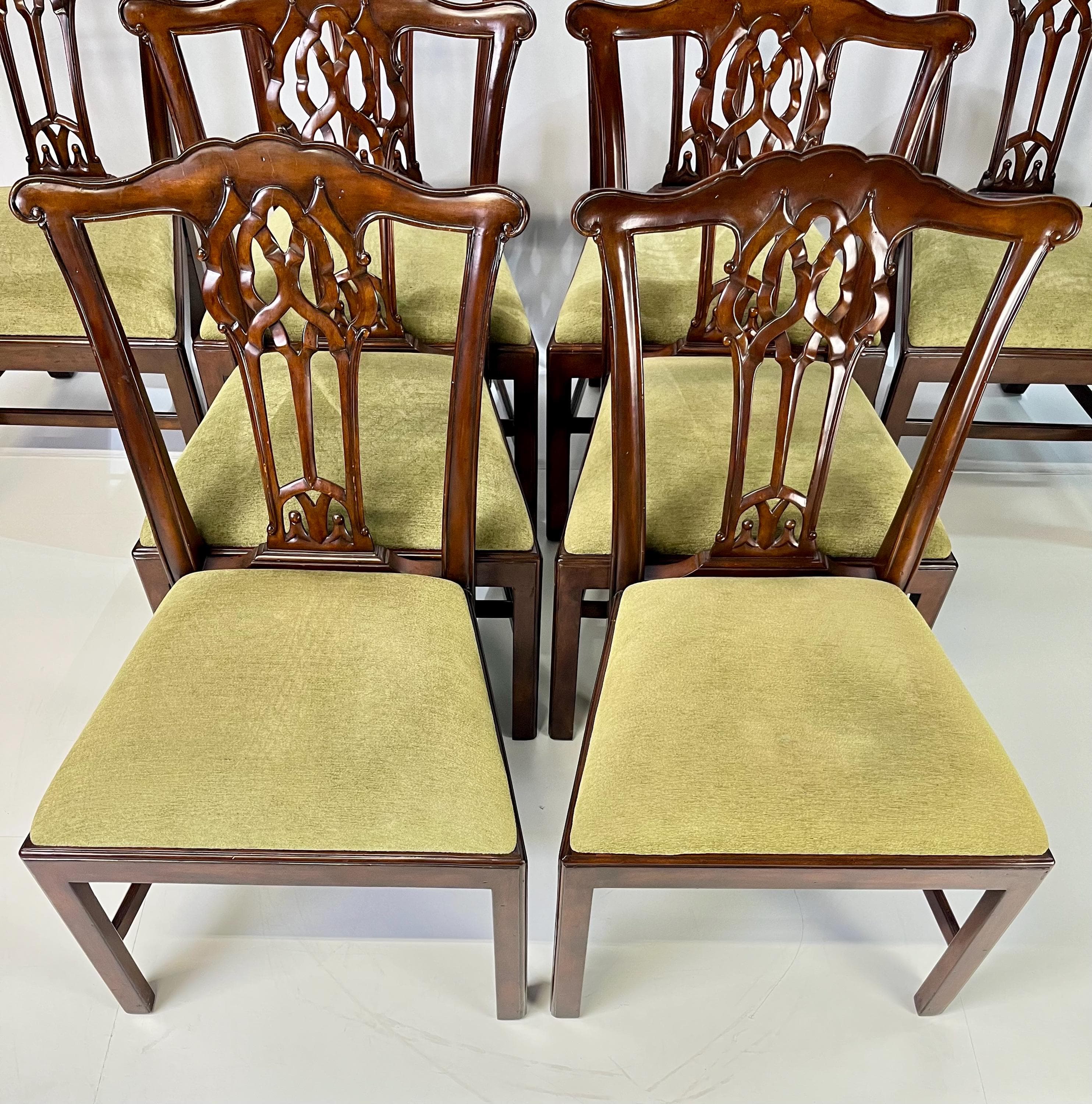 Theodore Alexander Althorp Collection Pierced Back Chippendale Dining Chairs - Set of 10 - Thumbnail 3