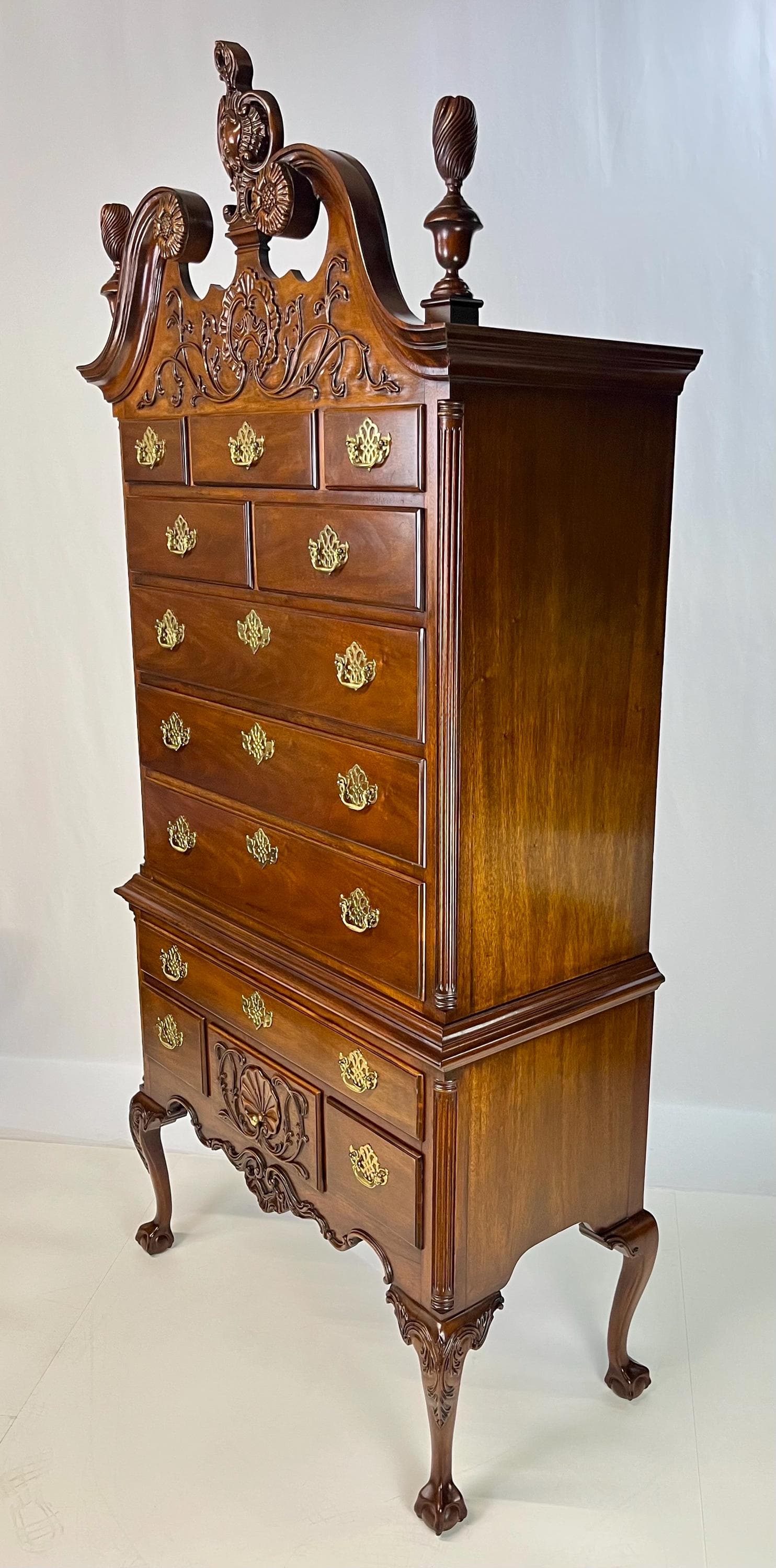 Councill Craftsmen Chippendale Style Mahogany Highboy - Thumbnail 7