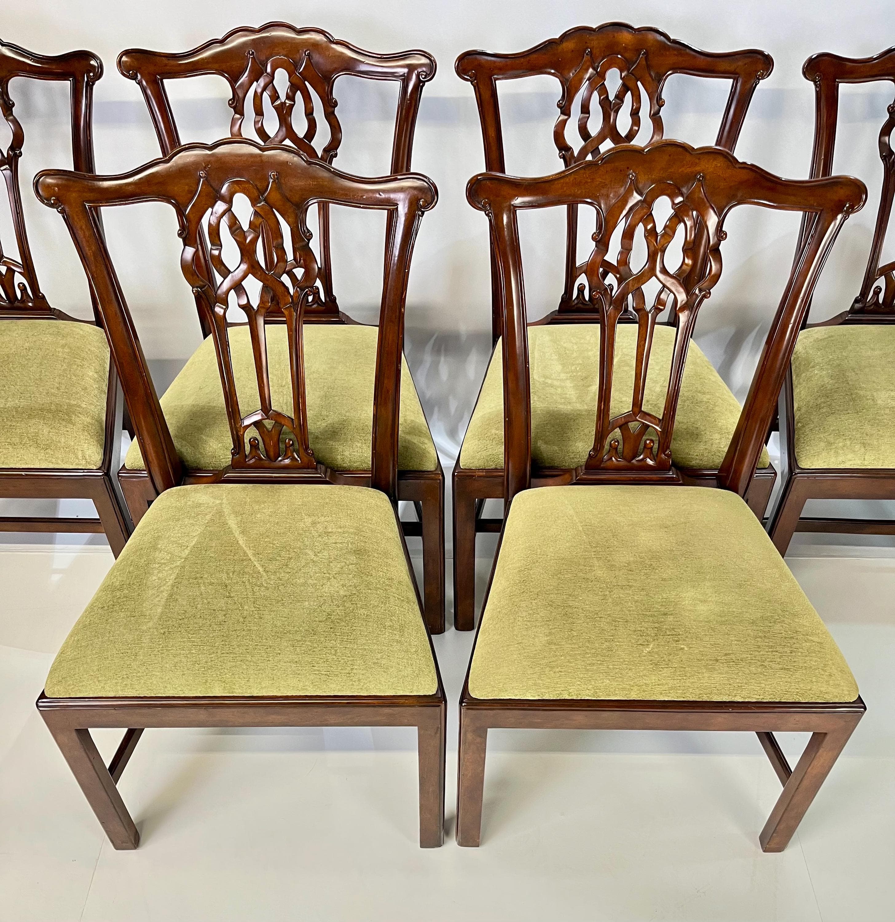 Theodore Alexander Althorp Collection Pierced Back Chippendale Dining Chairs - Set of 10 - Thumbnail 4
