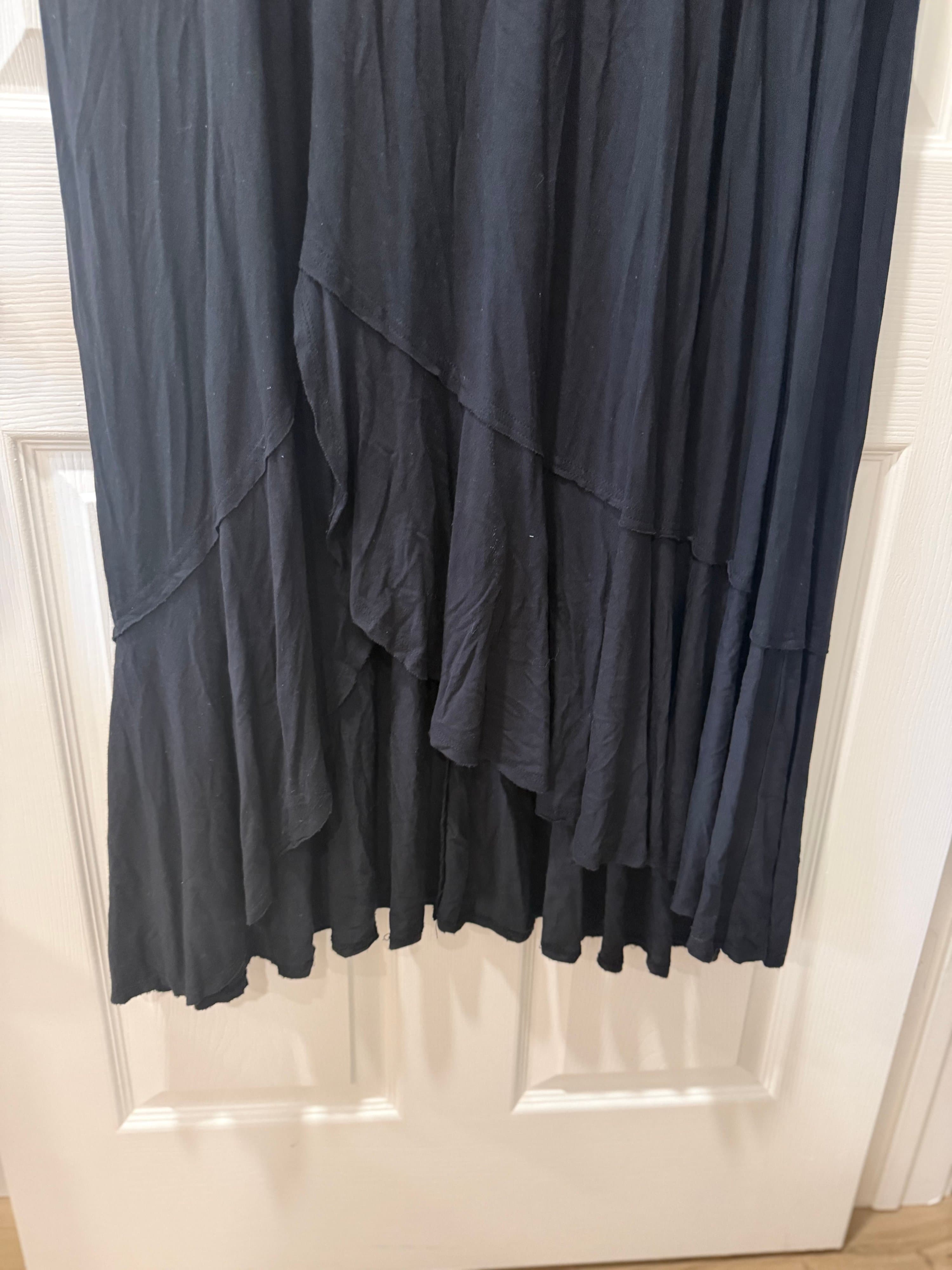 Catos Black Short Sleeve Maxi Dress XL - Thumbnail 3