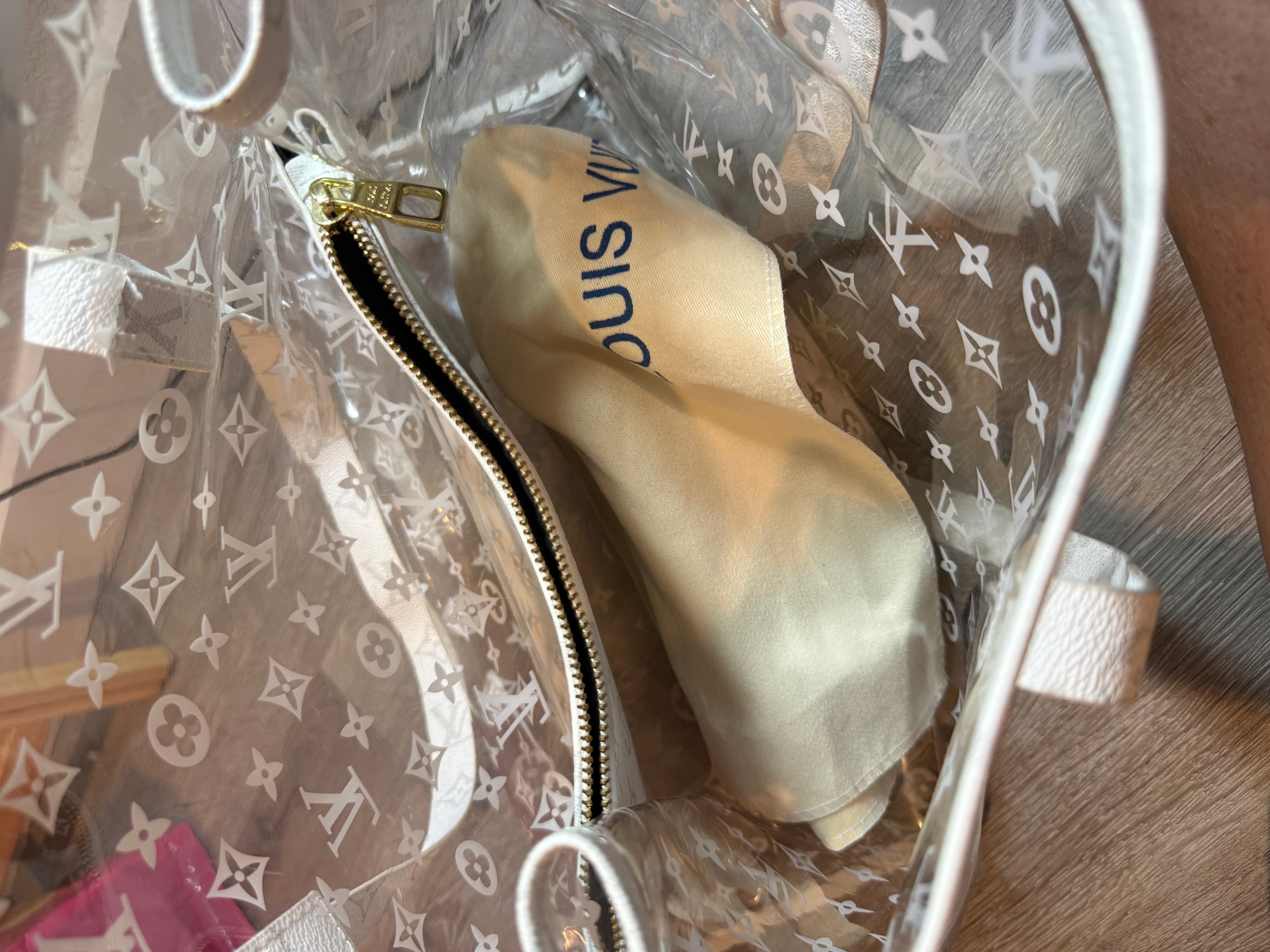 Louis Vuitton inspired Clear Monogram Tote Bag - Thumbnail 2