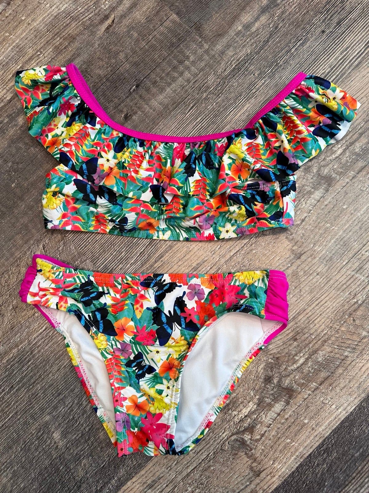 Girls Bathing suit Lot Sz 6 Floral bikinis - Thumbnail 3