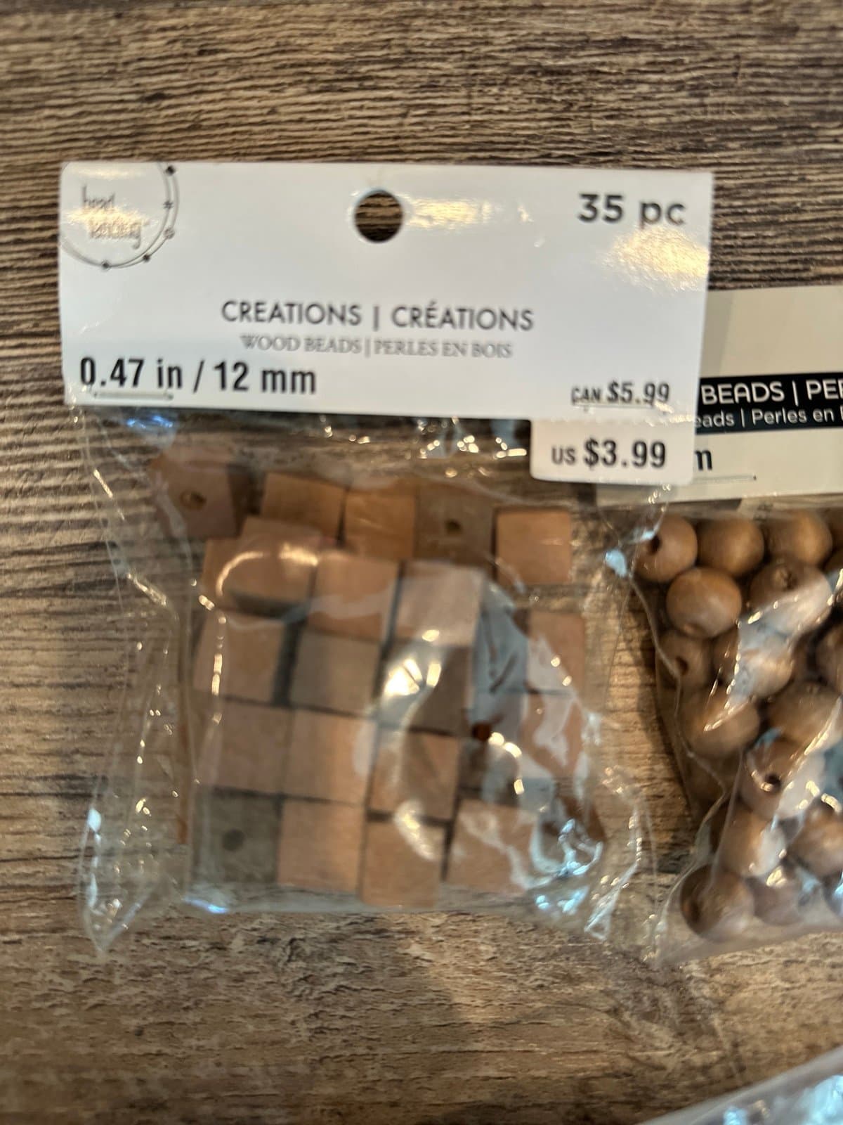 Wood Craft beads lot Craft 2 lbs plus - Thumbnail 3