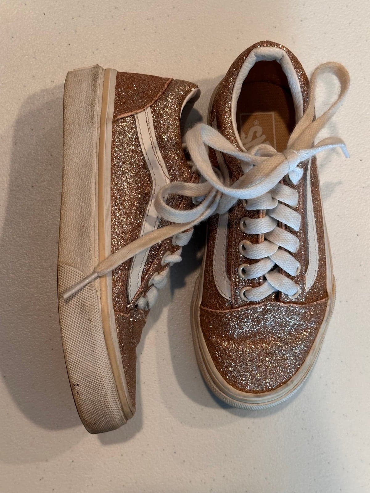Girls Vans Glitter Rose Gold 12 - Thumbnail 3