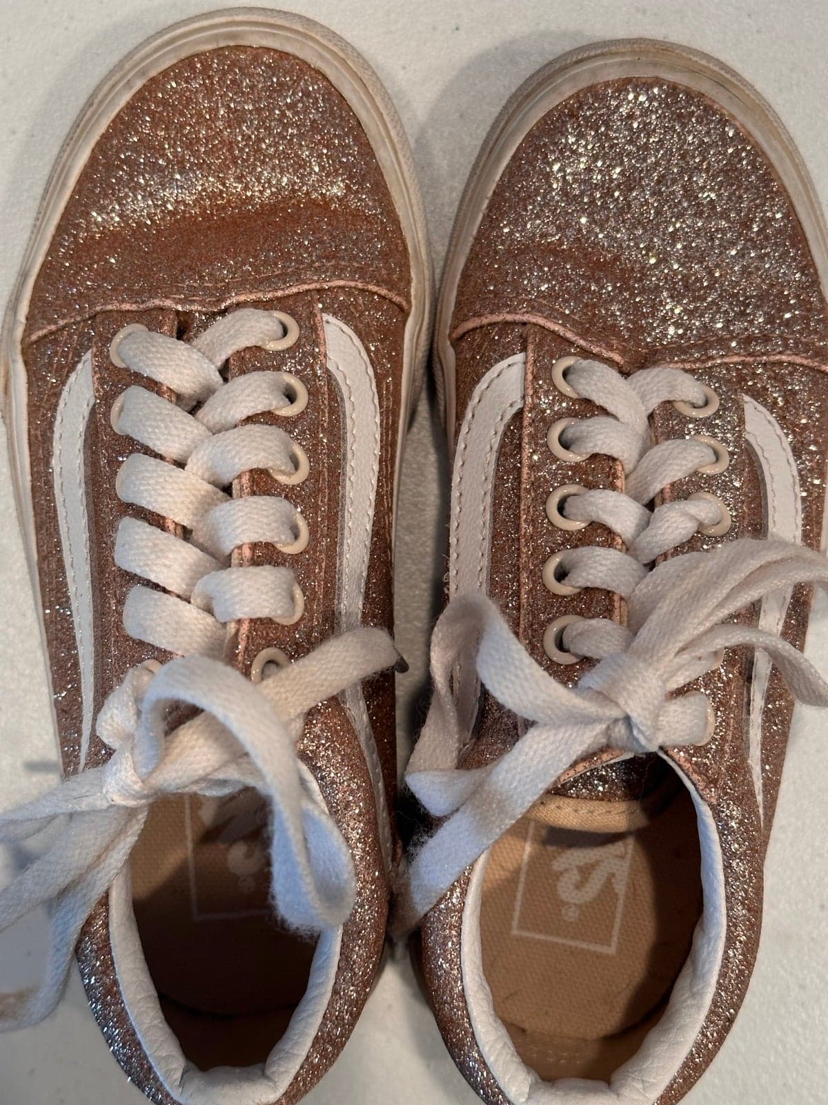 Girls Vans Glitter Rose Gold 12 - Thumbnail 7