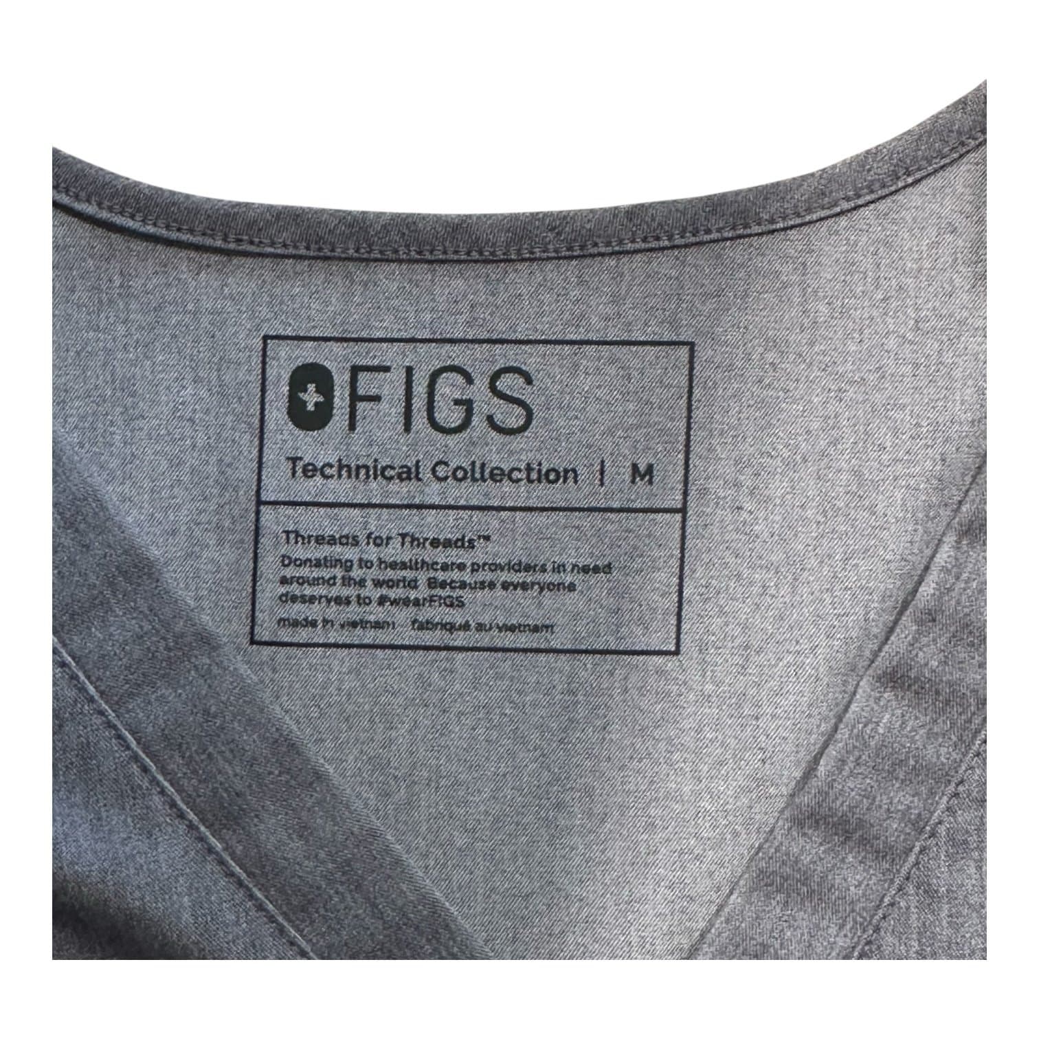 Women’s FIGS Scrub Top, Medium – Heathered Gray - Thumbnail 3