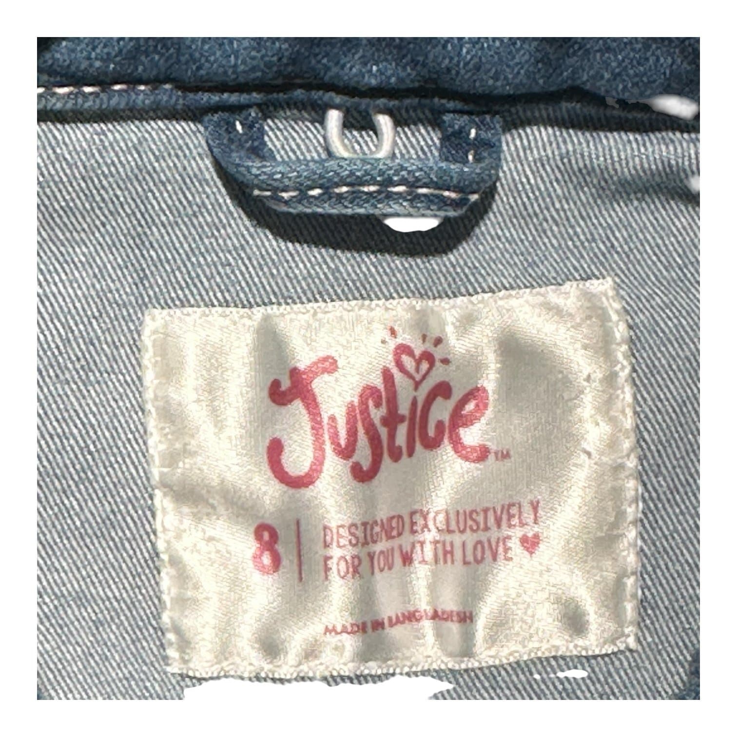 Girls Justice Cropped Denim Jacket – Size 8 - Thumbnail 4