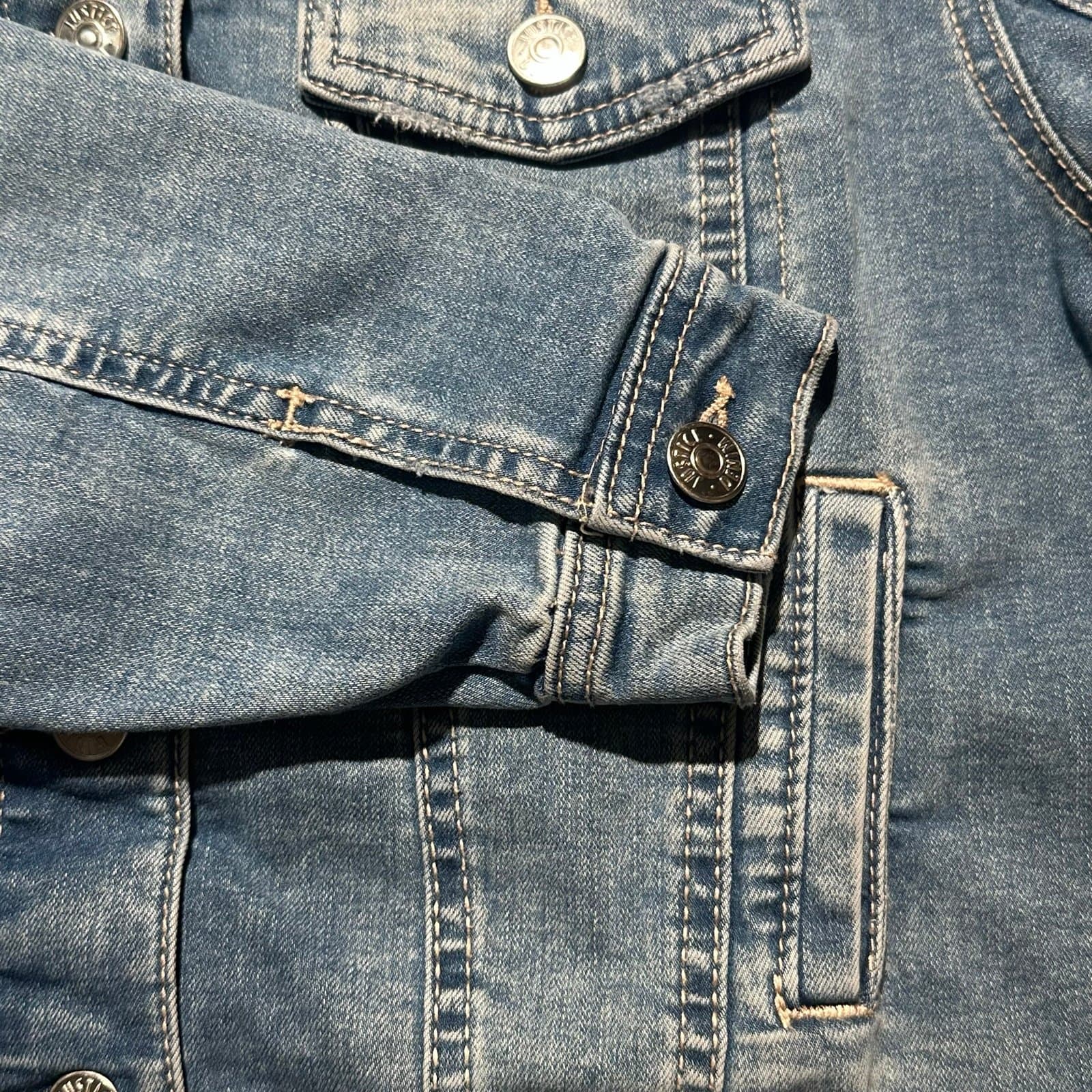 Girls Justice Cropped Denim Jacket – Size 8 - Thumbnail 5