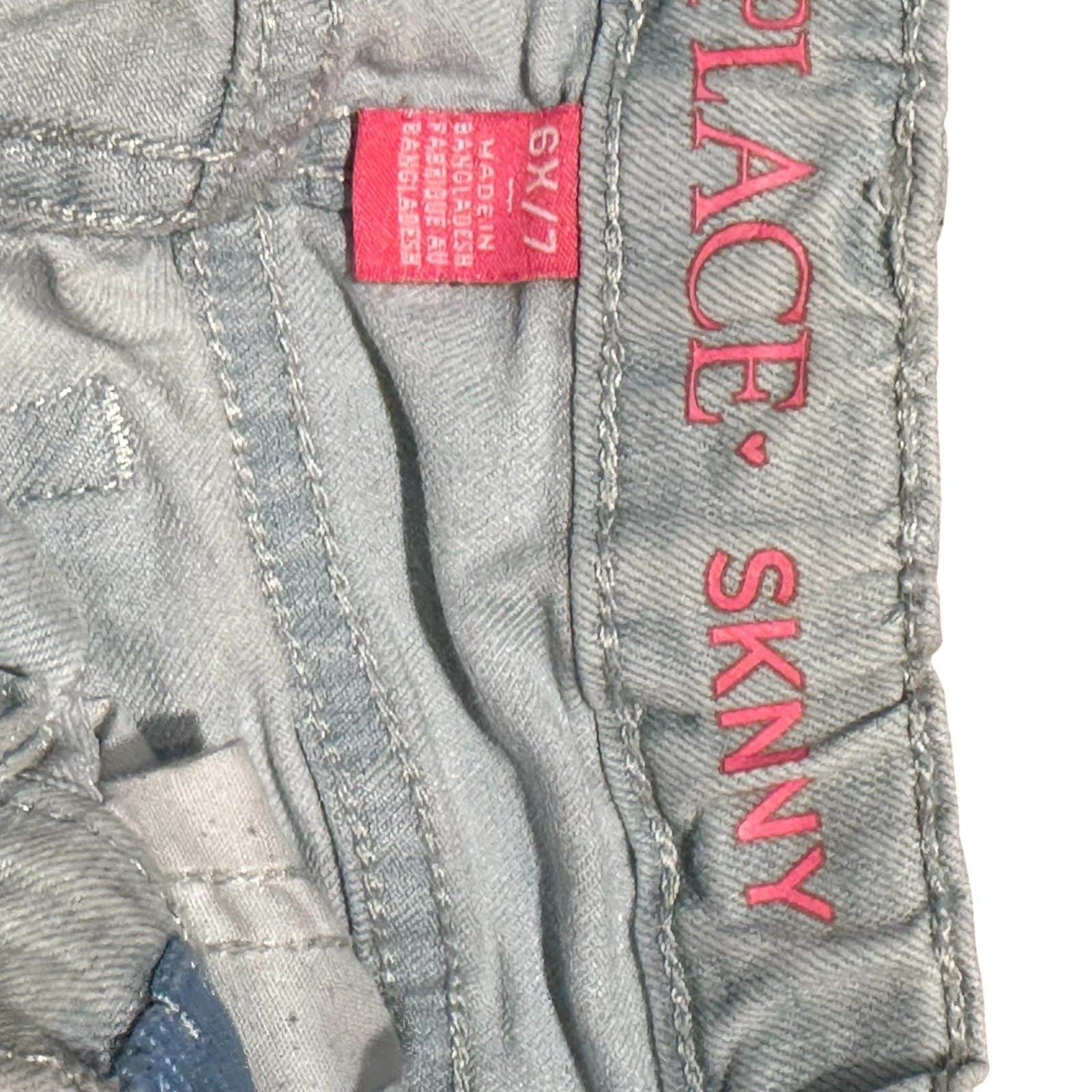 Lot of 2 Girls Jeans – Cat & Jack (Dark Wash) + The Children’s Place (Light Wash - Thumbnail 7