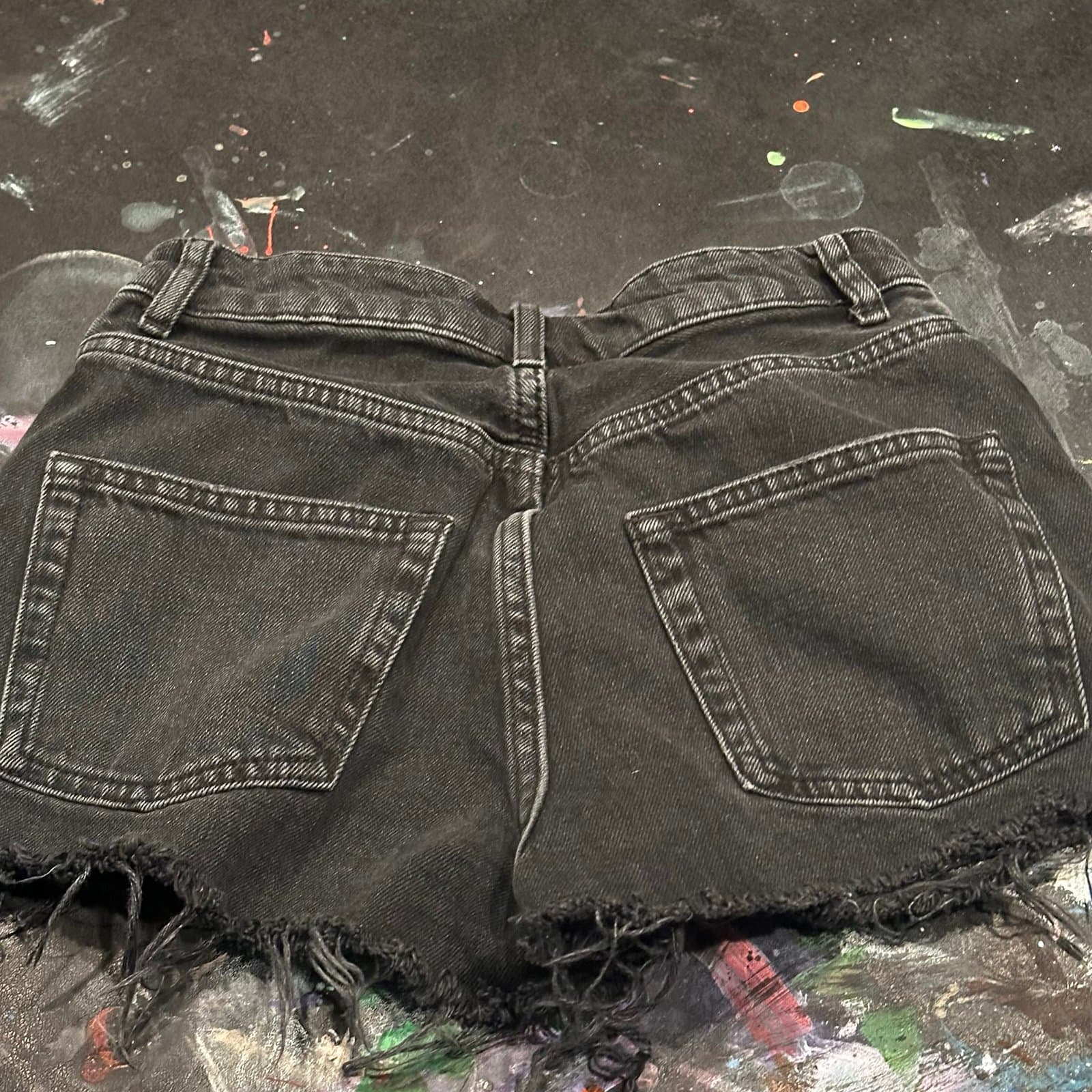 Topshop Moto Mom Denim Shorts Sz 2 black - Thumbnail 4