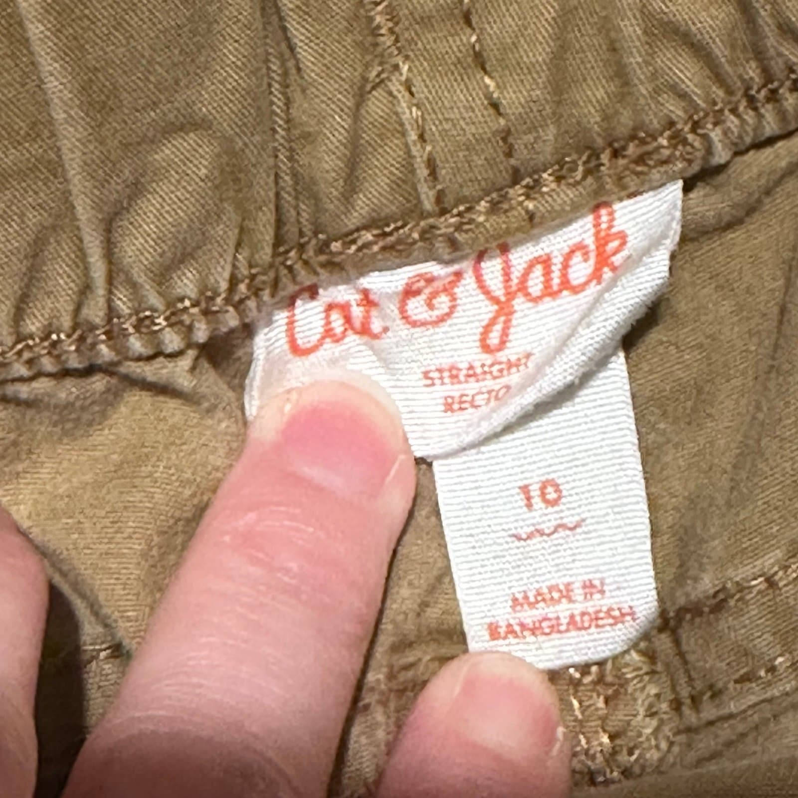Lot of 2 Cat & Jack Boys Pants – Size 10 (Black Denim + Khaki) - Thumbnail 8