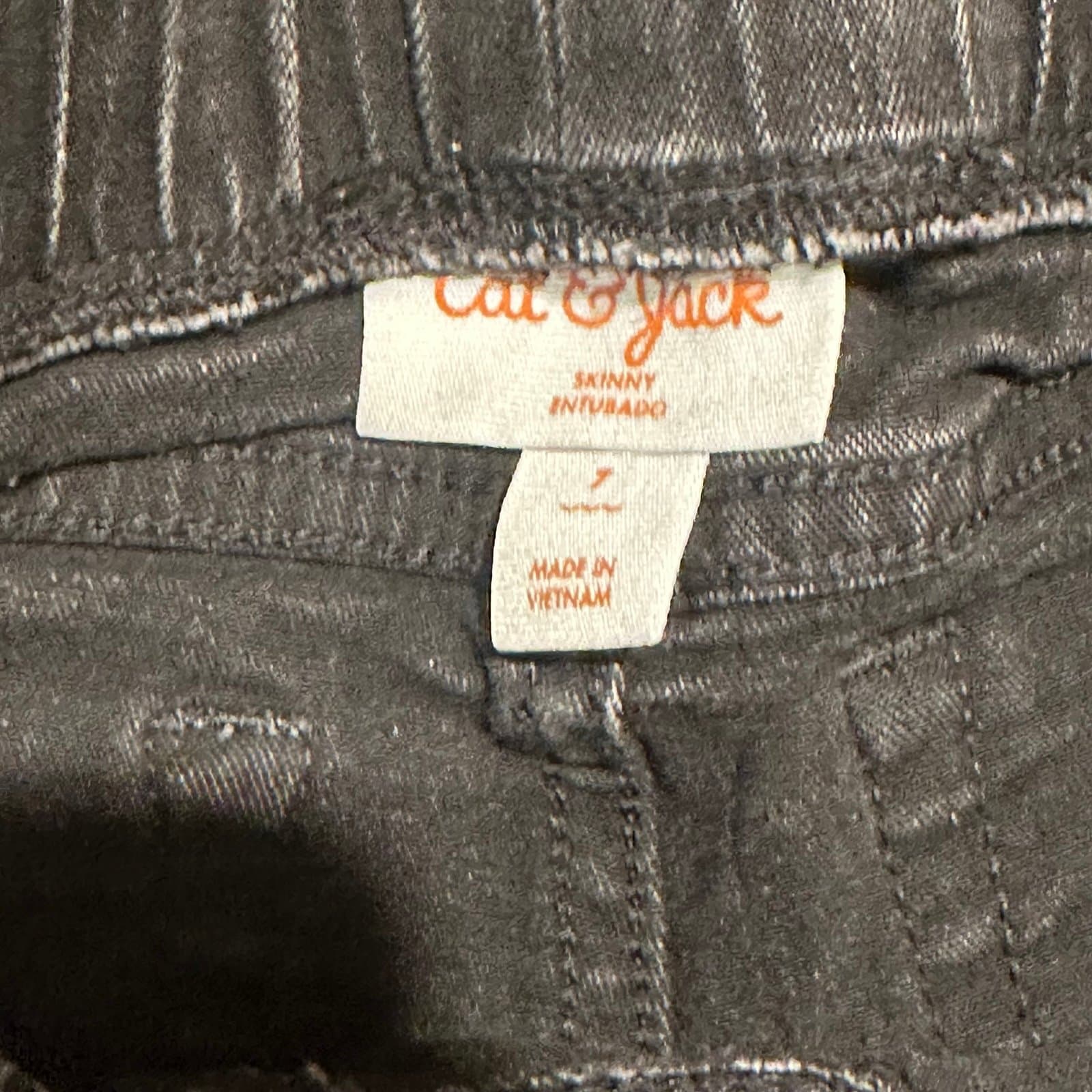 Lot of 2 Cat & Jack Elastic Waist Jeans – Size 7 (Black + Light Wash) - Thumbnail 4