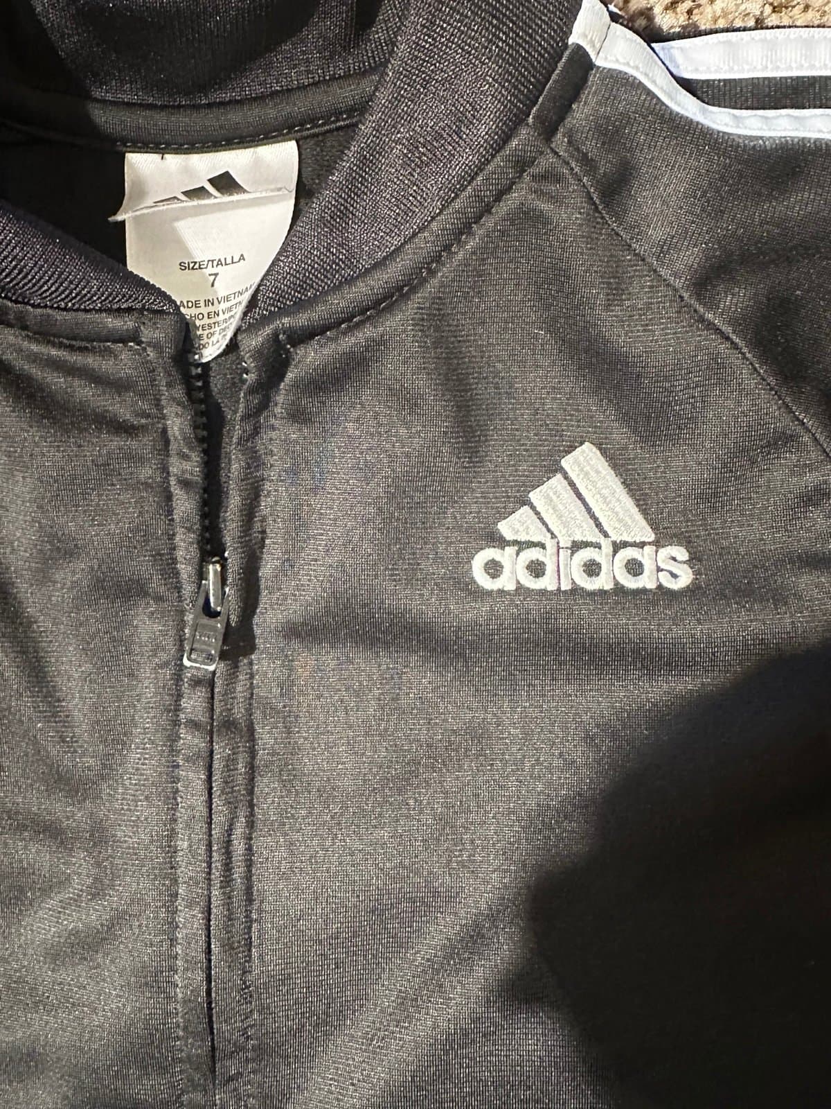 Adidas youth Track Jacket Size 7 Black - Thumbnail 4