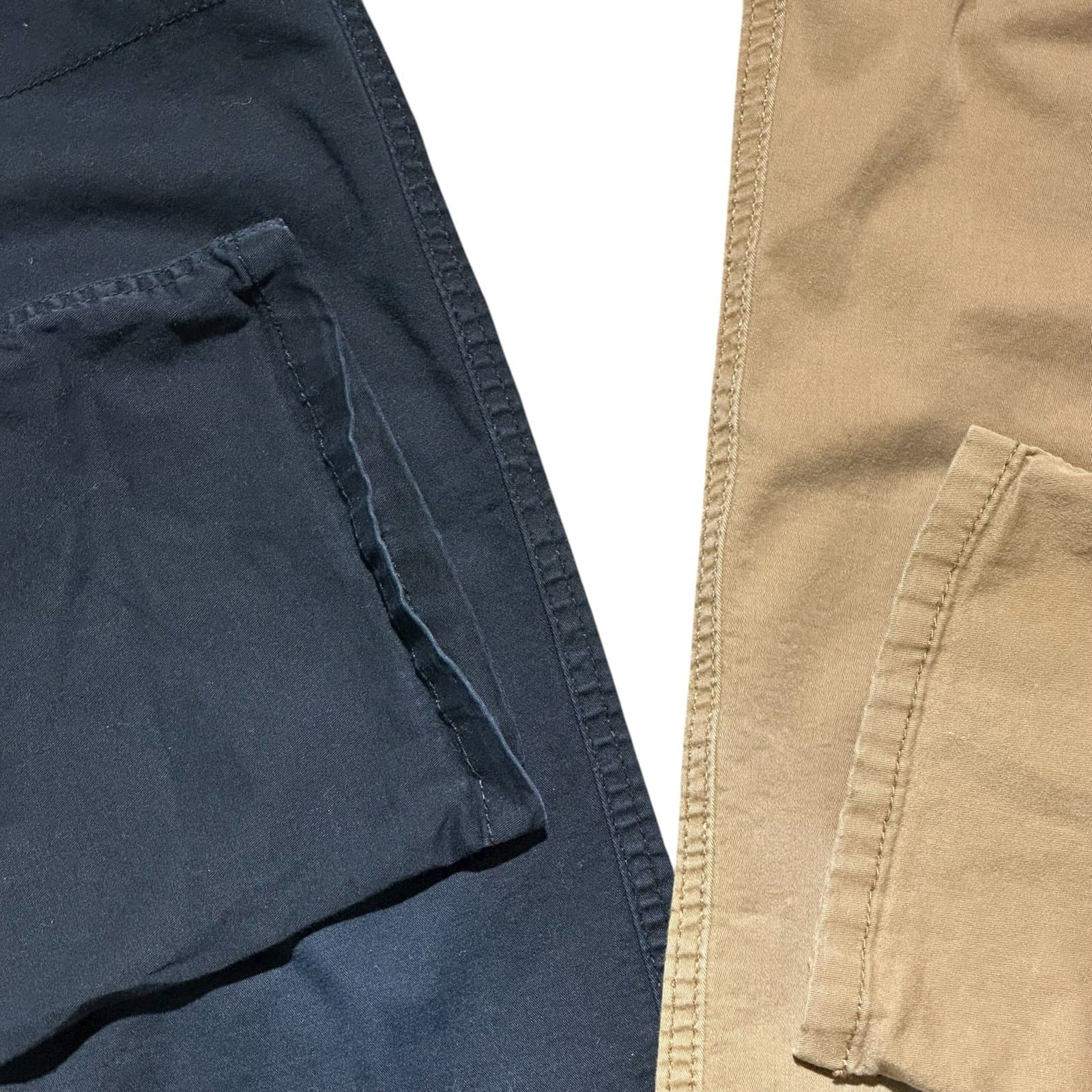 Lot of 2 Cat & Jack Boys Pants – Size 10 (Black Denim + Khaki) - Thumbnail 2