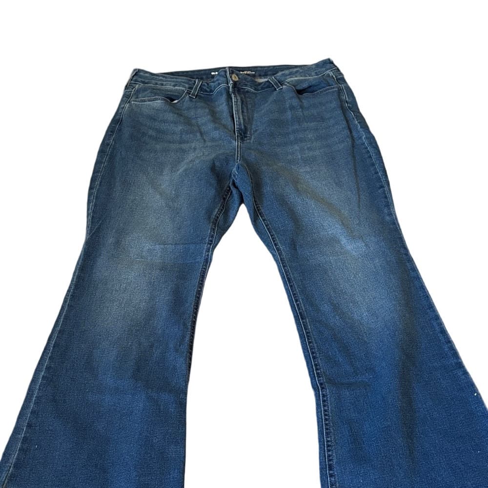 NWT Old Navy Dark Blue High Rise, Flare Jeans 14P - Thumbnail 2