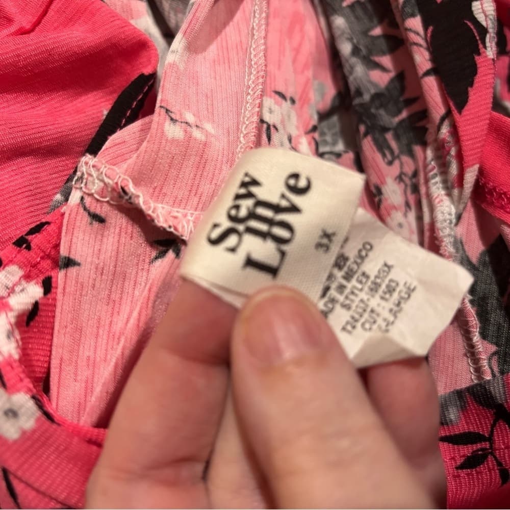 EUC Sew in Love Floral Pink and Black Sleeveless Hoodie - Thumbnail 2