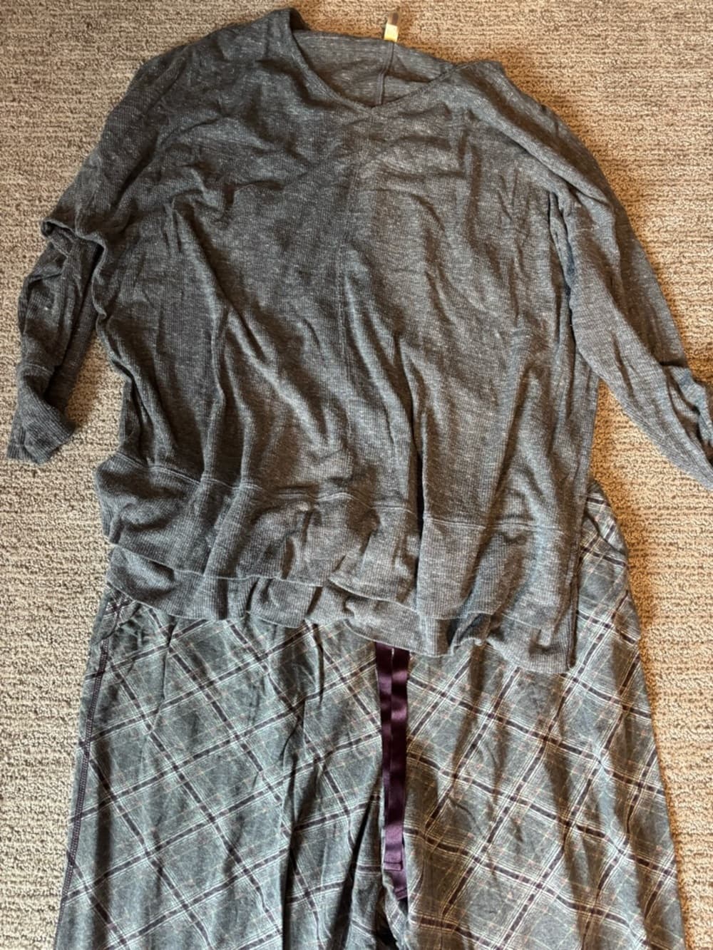Cacique Gray Plaid Two-Piece Pajama Set - Thumbnail 4