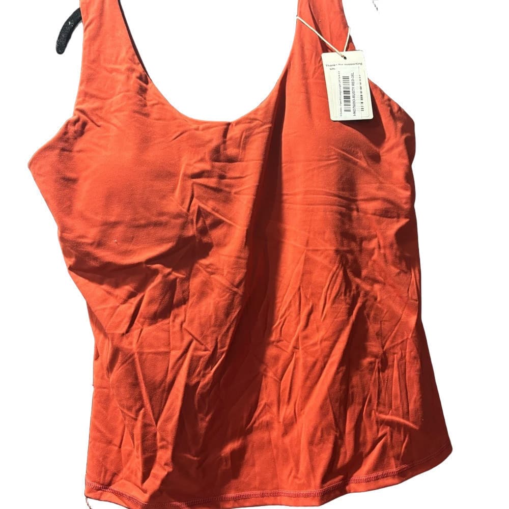 Fitted Orange Tank Top with Wide Straps​ - Thumbnail 2
