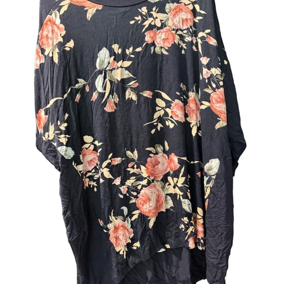 NWT Honeyme Navy and Pink Short Sleeve Blouse - Thumbnail 4