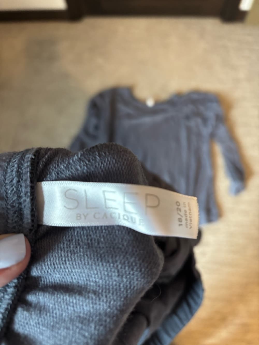 Cacique Gray/ Blue Pajama Top and Shorts Set