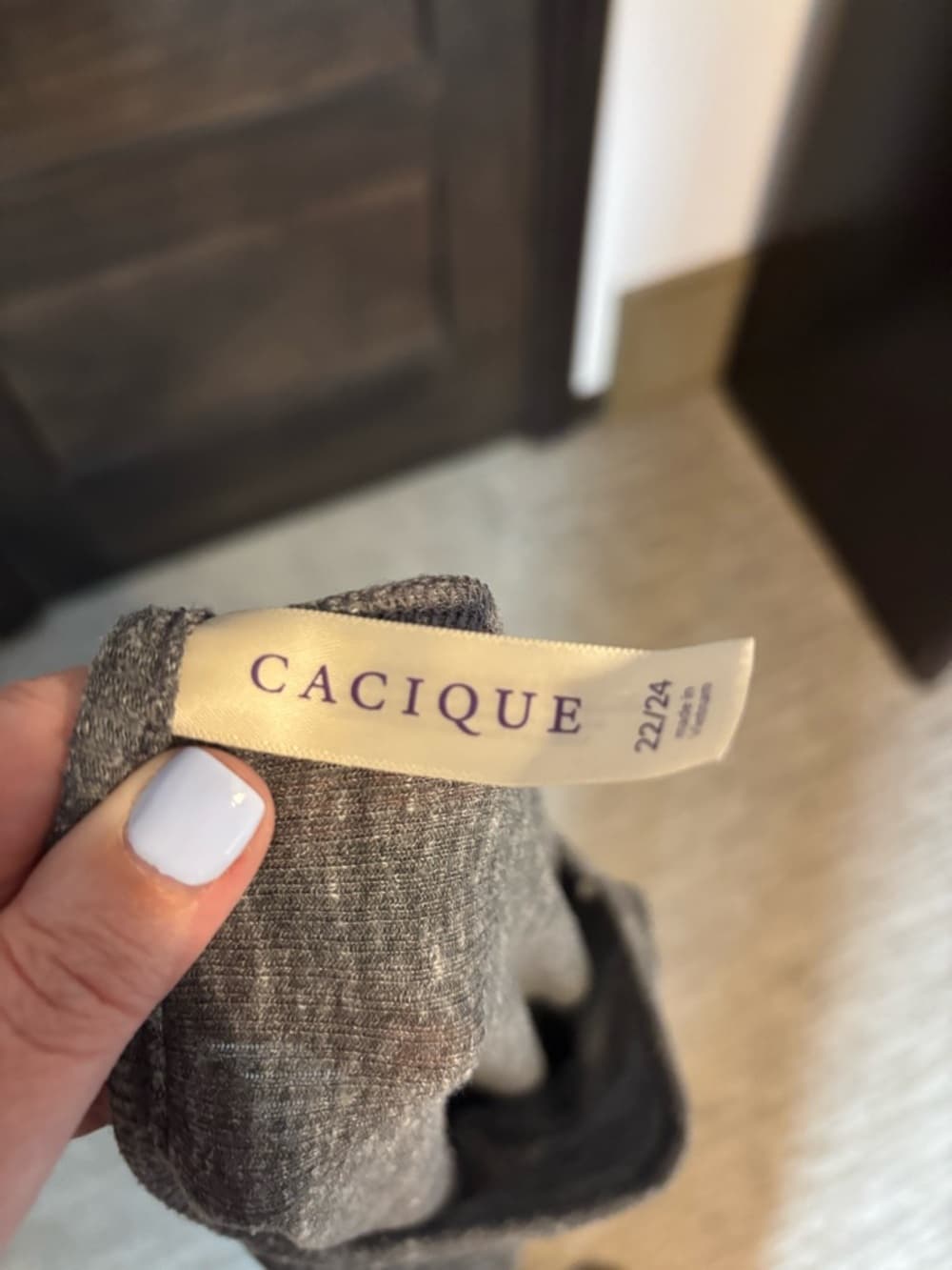Cacique Gray Plaid Two-Piece Pajama Set - Thumbnail 3
