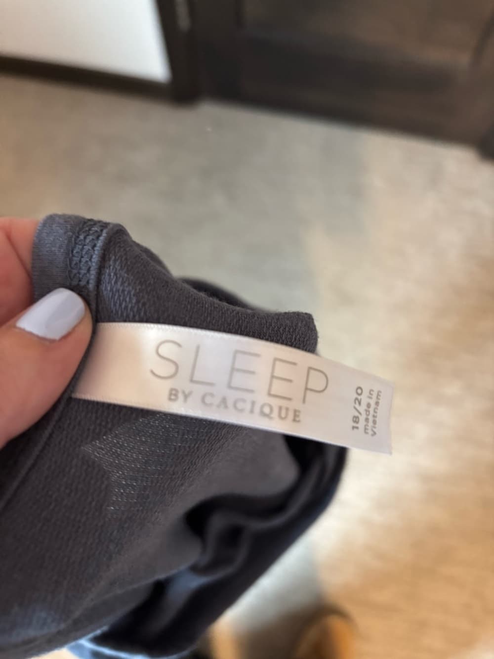 Cacique Gray/ Blue Pajama Top and Shorts Set - Thumbnail 2