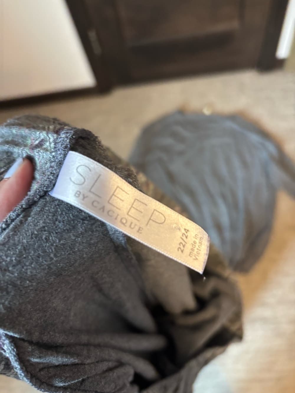 Cacique Gray Plaid Two-Piece Pajama Set - Thumbnail 2