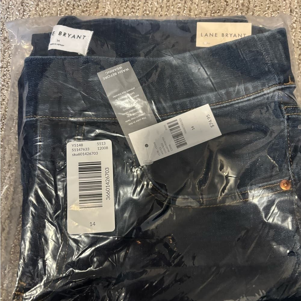 NWT Lane Bryant Dark Wash Pull-On Petal Jeans - Thumbnail 3