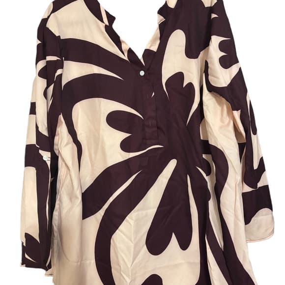 NWOT Shein Stylish Women's Floral Top - Pink and Brownish-Purple - Thumbnail 3