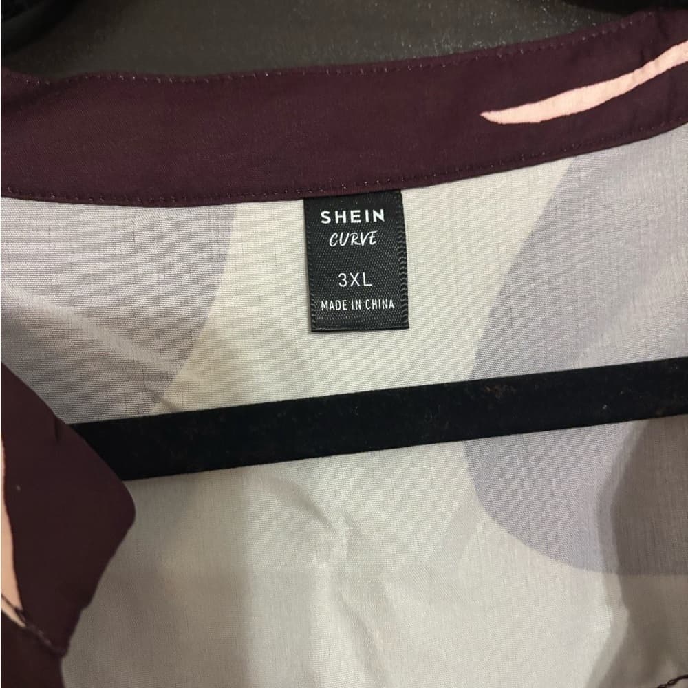 NWOT Shein Stylish Women's Floral Top - Pink and Brownish-Purple