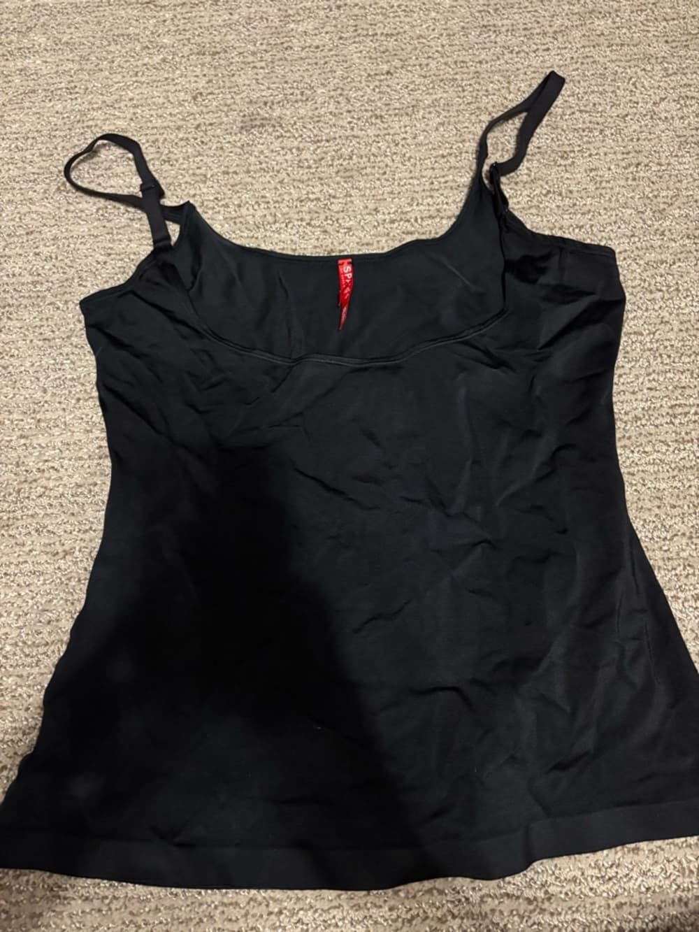 SPANX Black Stretch Camisole Tank with Adjustable Straps - Thumbnail 2